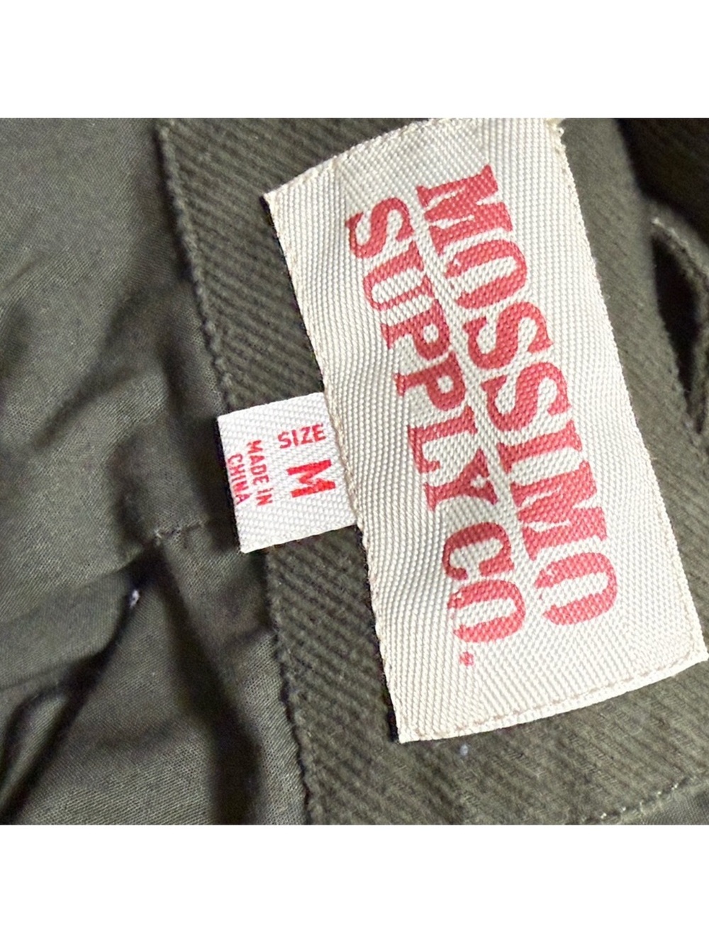 VTG Mossimo Olive Green Double Breasted Military Pea Coat Utility Jacket Y2K M - Picture 8 of 9